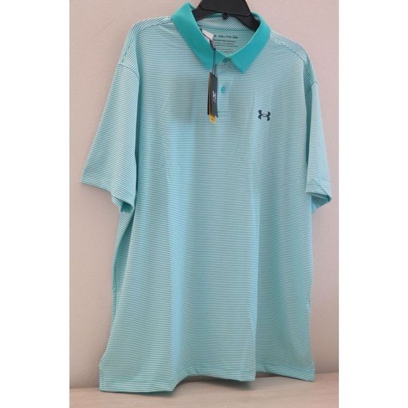 Under Armour 1361823 Men's Sz 2XL Neptune/Academy Blue Performance Stripe Polo - Picture 4 of 8